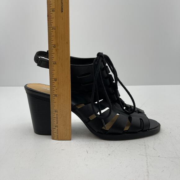 Women Open Toe Lace Up Block Stacked Chunky Heel Slingback Soda Sandal Sz 9 - Picture 11 of 11